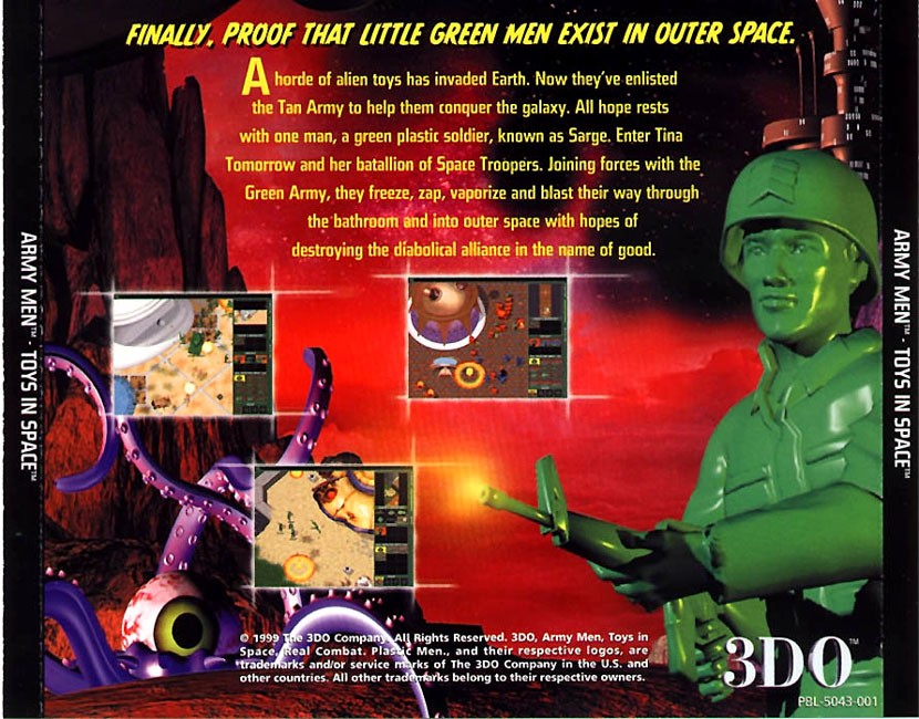 Army Men 3: Toys in Space - zadn CD obal