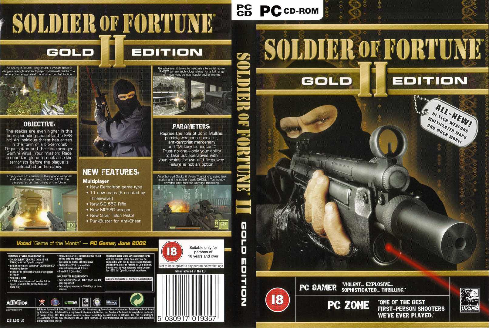 Soldier of Fortune 2: Gold Edition - DVD obal