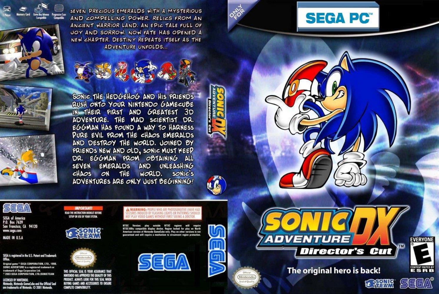 Sonic Adventure DX: Director's Cut - DVD obal