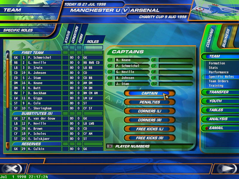 F.A. Premier League Football Manager 99 - screenshot 27