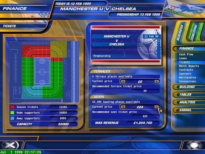 F.A. Premier League Football Manager 99 - screenshot 19