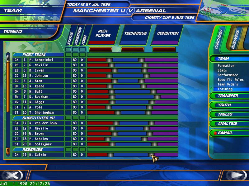 F.A. Premier League Football Manager 99 - screenshot 18