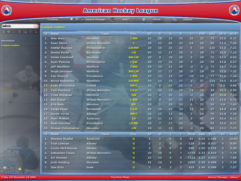 NHL Eastside Hockey Manager 2007 - screenshot 9